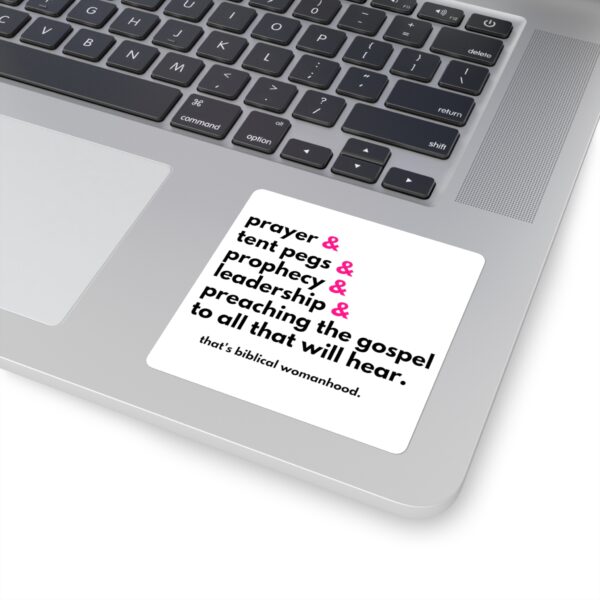 “Prayer and Tent Pegs” Square Stickers - Image 2
