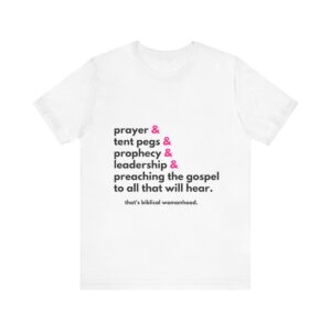 Prayer and Tent Pegs Unisex Short Sleeve Tee