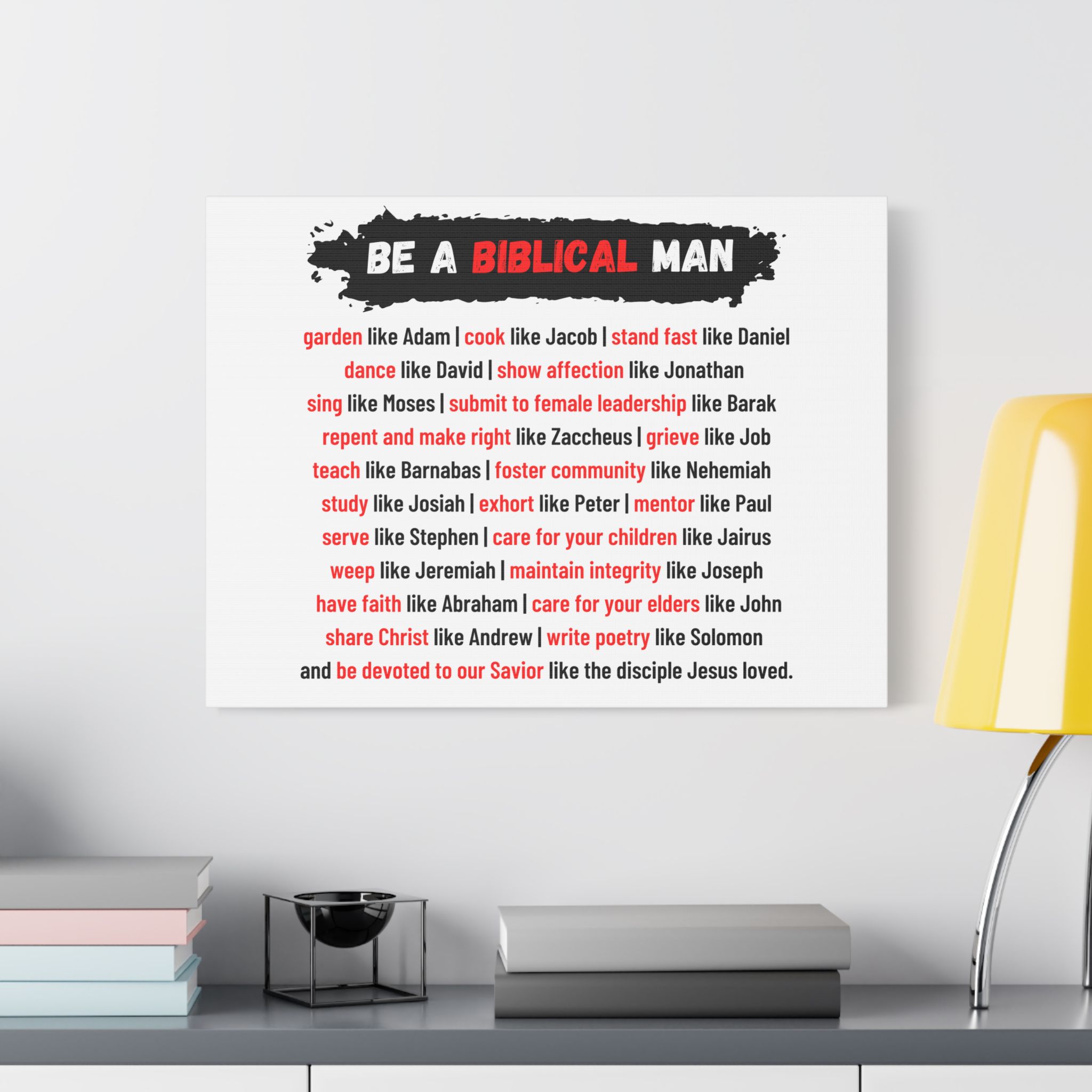 “Be A Biblical Man” Canvas Wall Print - Image 3