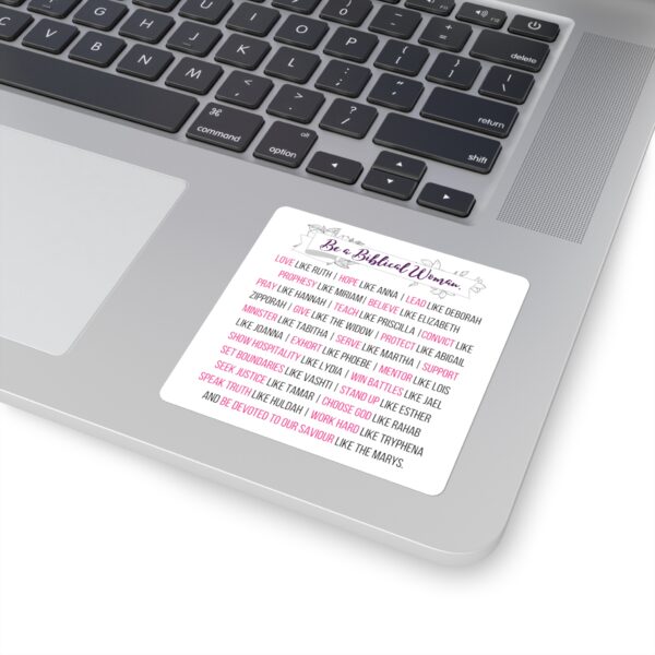“Be A Biblical Woman” Square Stickers - Image 2