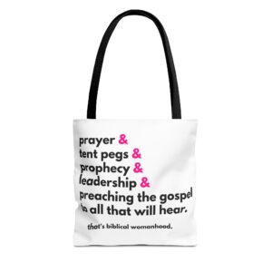 “Prayer and Tent Pegs” Tote Bag
