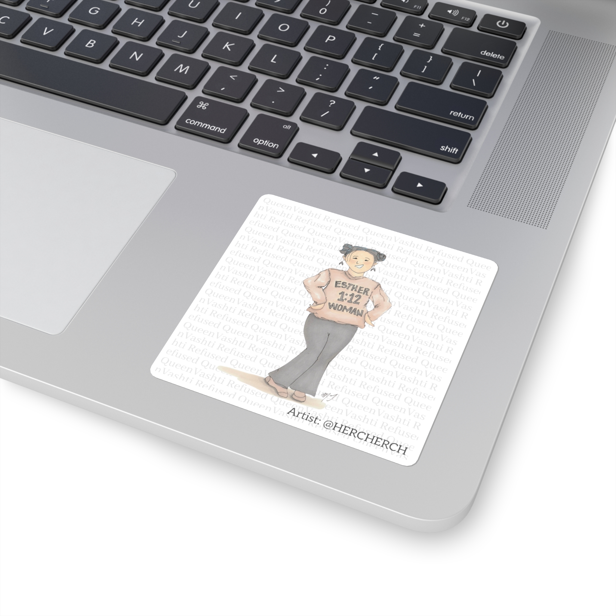 “Esther 1:12 Woman” Sticker - Image 2
