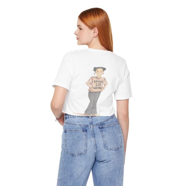 Esther 1:12 Woman Unisex Jersey Short Sleeve T-Shirt, Motivational Apparel, Gift for Her - Image 4