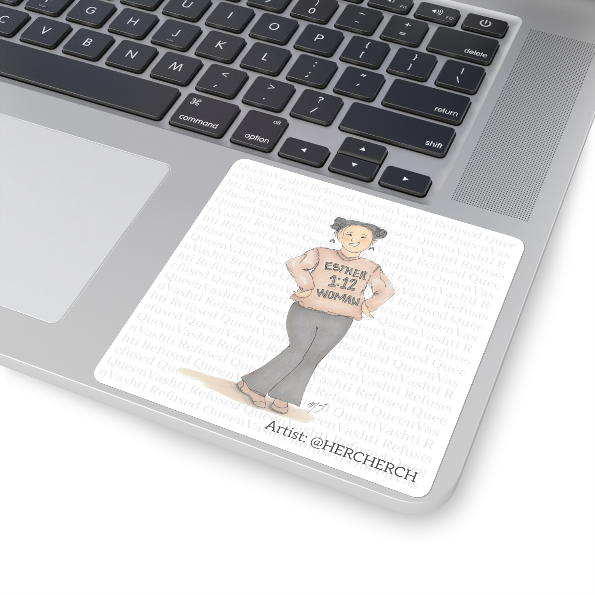 “Esther 1:12 Woman” Sticker - Image 4