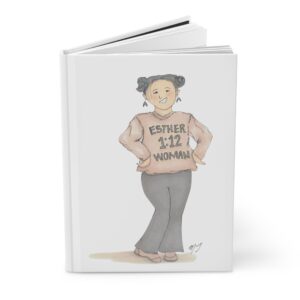 "Esther 1:12 Woman” White Journal