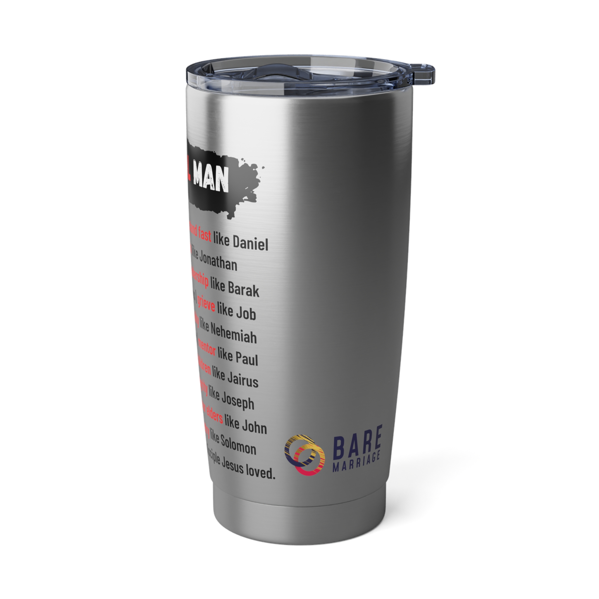 "Be a Biblical Man" 20oz Insulated Travel Mug - Image 4