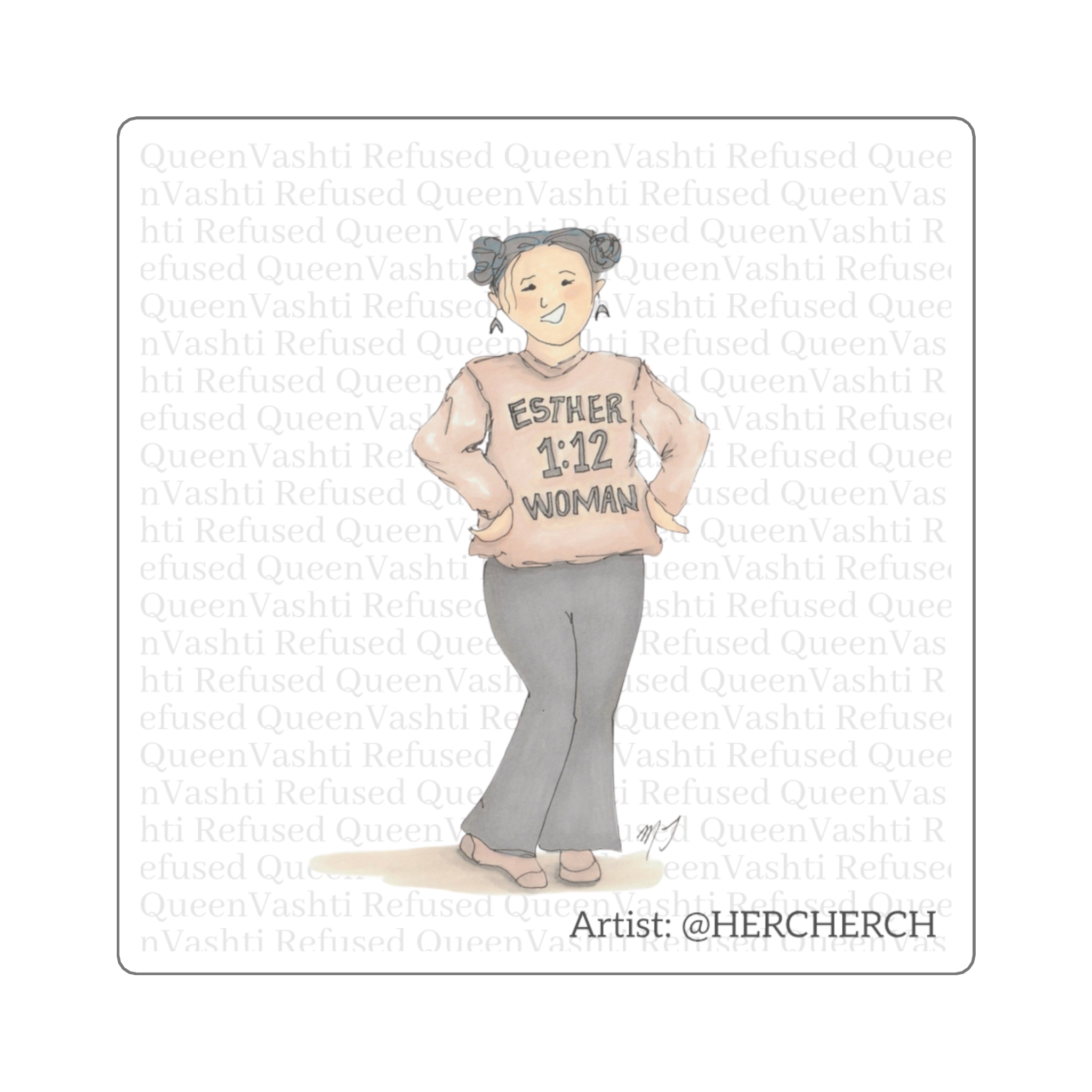 “Esther 1:12 Woman” Sticker